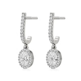 Mira | Oval & Round Lab-Grown Diamond Halo Dangle Earrings - Nivara