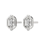 Mode | Emerald-Cut Solitaire Lab-Grown Diamond Studs - Nivara