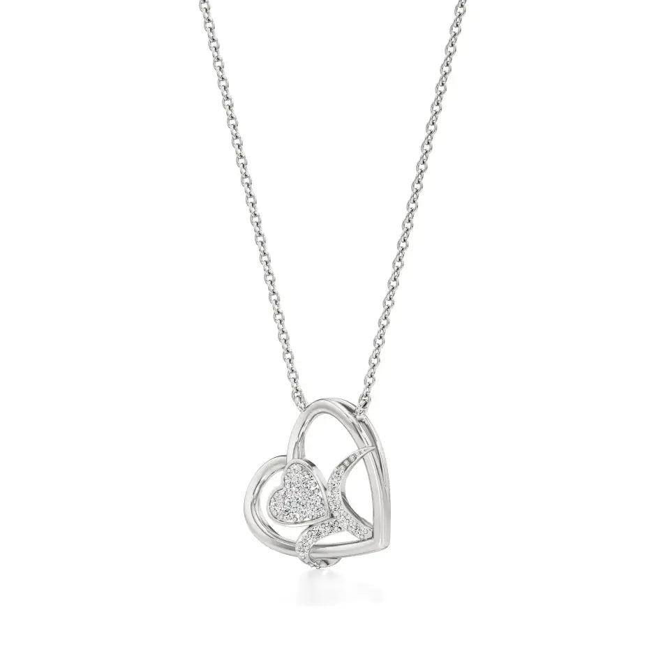 Sneh | Classic Round Lab Grown Diamonds Heart Pendant - Nivara