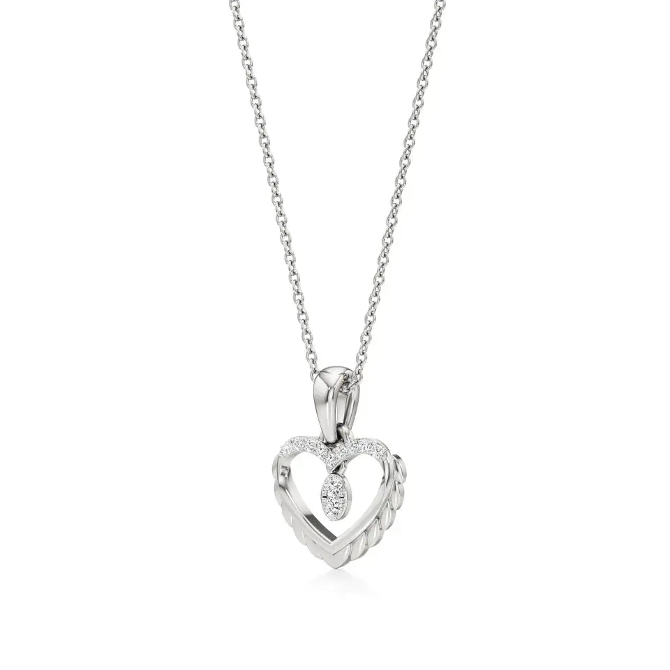 Sneh | Round Lab Grown Diamonds Heart Pendant - Nivara