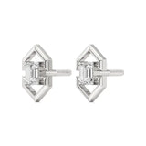 Mode | Emerald Solitaire Lab-Grown Diamond Studs - Nivara
