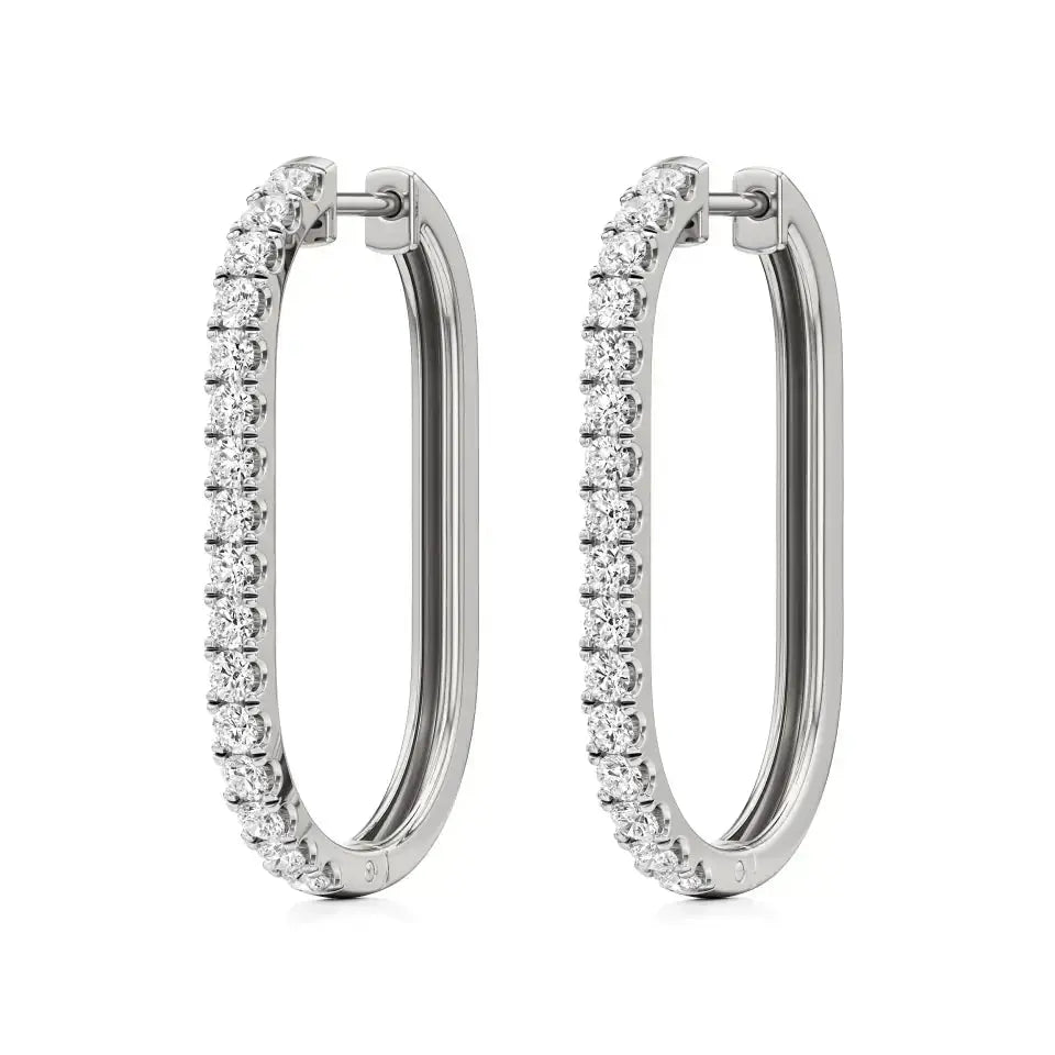 Mode | Round Lab-Grown Diamond Sleek Hoop Earrings - Nivara