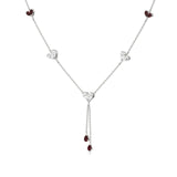 Sneh | Pear-Cut Ruby & Round Lab Grown Diamonds with Heart Motif Necklace