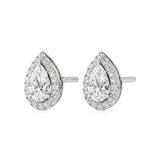Mira | Pear Solitaire with Round Lab-Grown Diamond Halo Studs - Nivara