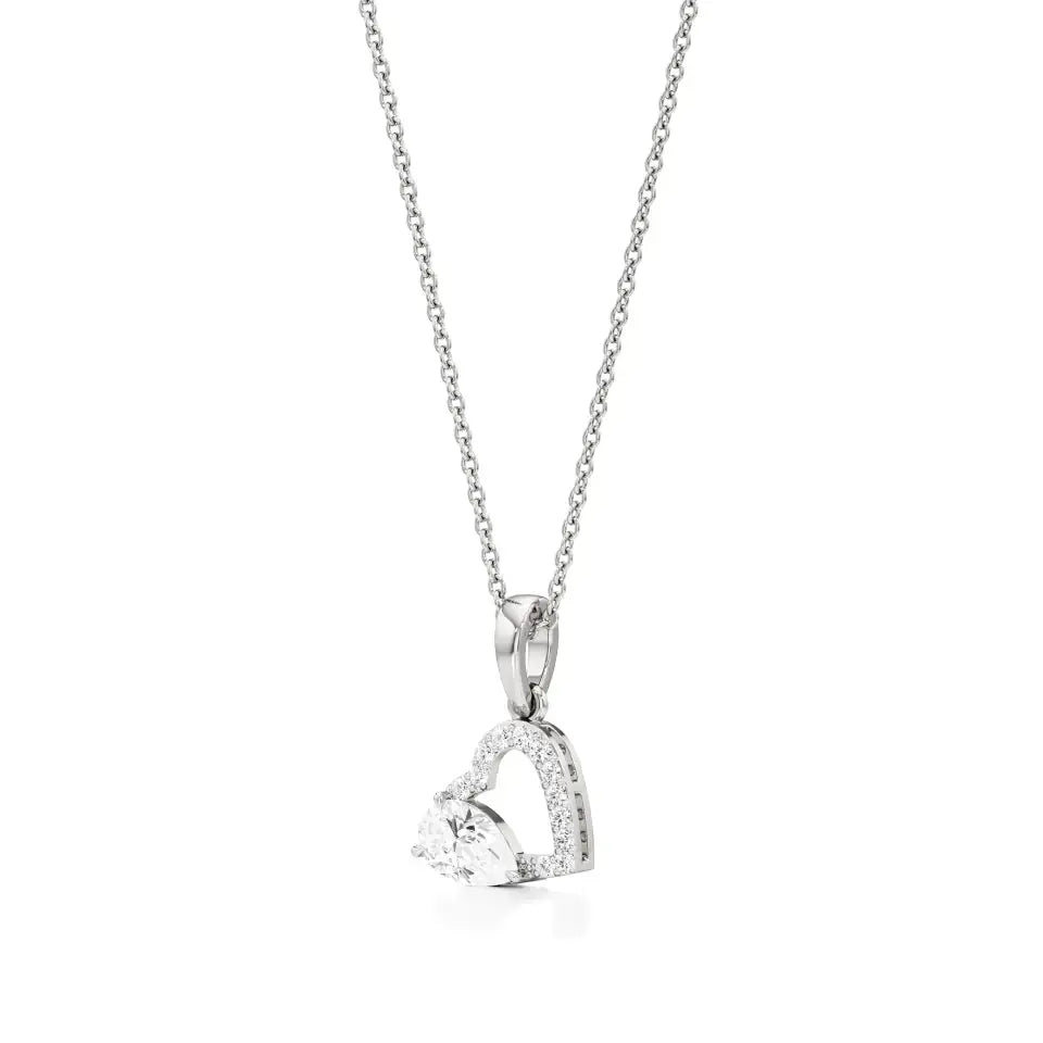 Sneh | Classic Pear & Round Lab Grown Diamonds Pendant - Nivara