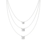 Elara | Princess & Round Lab Grown Diamonds Halo Triple Layered Necklace - Nivara
