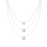 Elara | Princess & Round Lab Grown Diamonds Halo Triple Layered Necklace - Nivara