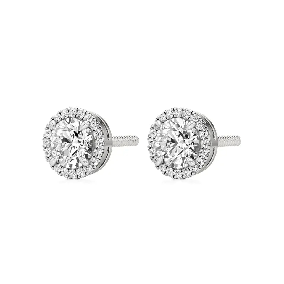 Sol | Round Solitaire with Halo Studs - Nivara