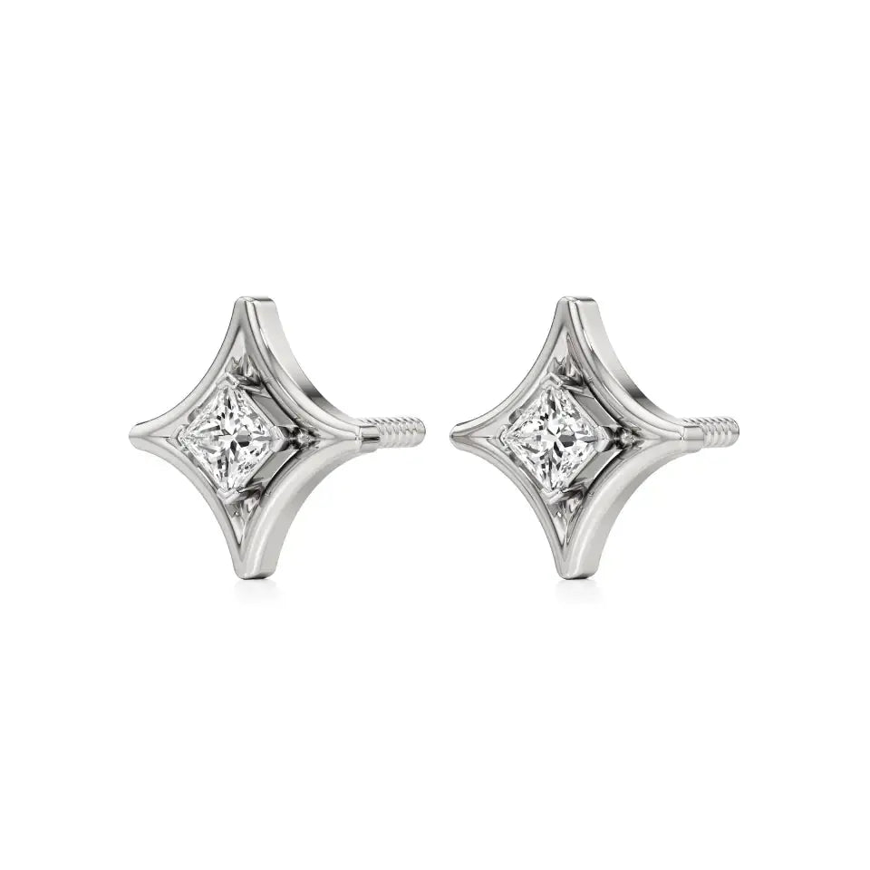Mode | Princess Lab-Grown Diamond Solitaire Studs - Nivara
