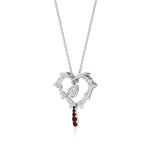 Sneh | Round Lab Grown Diamonds with Ruby Heart Pendant - Nivara
