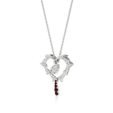 Sneh | Round Lab Grown Diamonds with Ruby Heart Pendant - Nivara