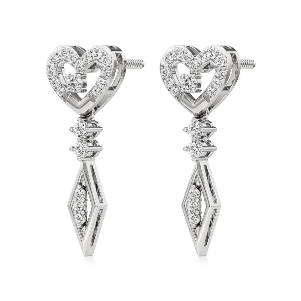 Sneh | Round Lab-Grown Diamonds Dangle Earrings - Nivara