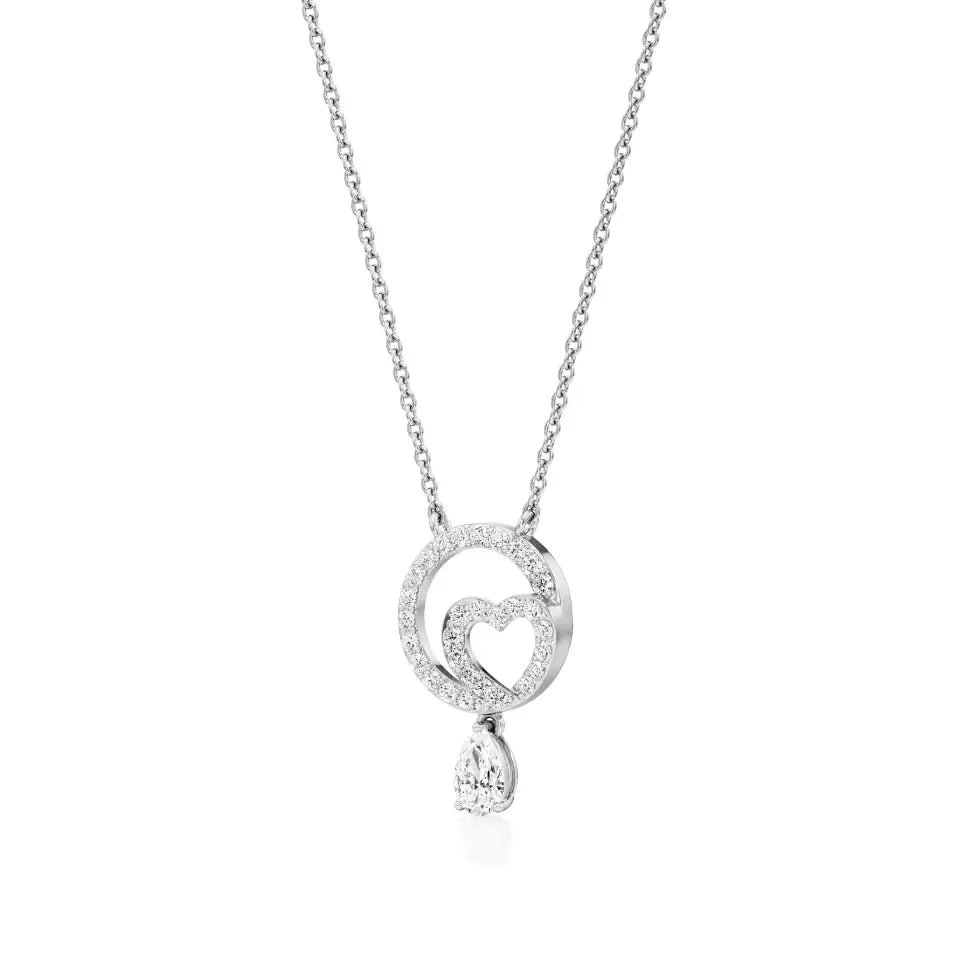 Sneh | Pear & Round Lab Grown Diamonds Pendant - Nivara
