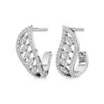 Jess | Round Lab-Grown Diamonds J-Shaped Hoops - Nivara