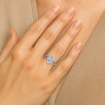 Mira | Marquise Cut Solitaire with Halo around it - Nivara