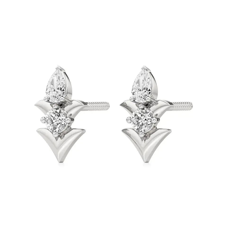 Mode | Round and Pear Duo Lab-Grown Diamond Studs - Nivara