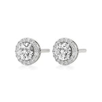 Mira | Round Solitaire Lab-Grown Diamond with Halo Studs - Nivara