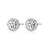 Mira | Round Solitaire Lab-Grown Diamond with Halo Studs - Nivara