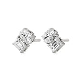 Toi et Moi | Oval & Emerald Lab-Grown Diamond Stud Earrings - Nivara