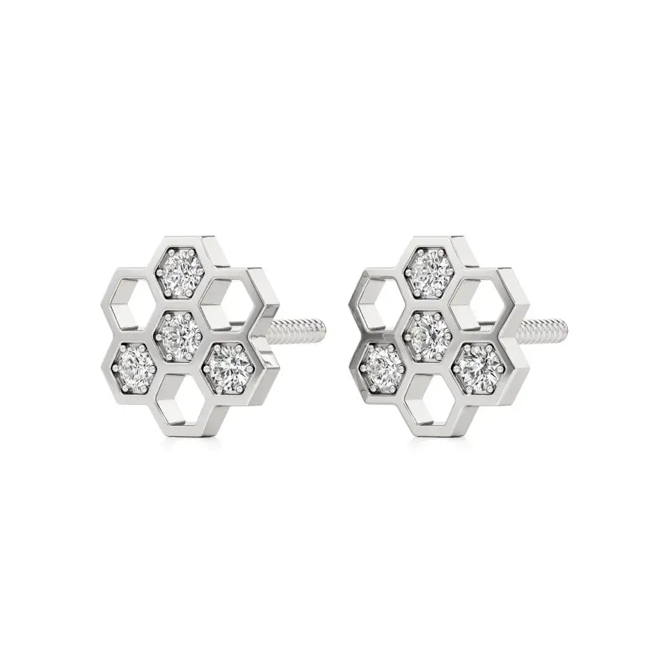 Flora | Round Lab-Grown Diamonds Floral Studs - Nivara