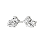 Toi et Moi | Pear & Emerald Lab-Grown Diamond Stud Earrings - Nivara
