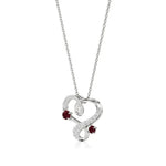 Sneh | Ruby & Round Lab Grown Diamonds Heart Pendant - Nivara