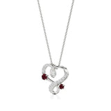 Sneh | Ruby & Round Lab Grown Diamonds Heart Pendant - Nivara