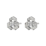 Mode | Round Solitaire Stud with Side Round Diamonds - Nivara