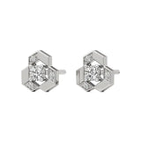 Mode | Round Solitaire Stud with Side Round Diamonds - Nivara