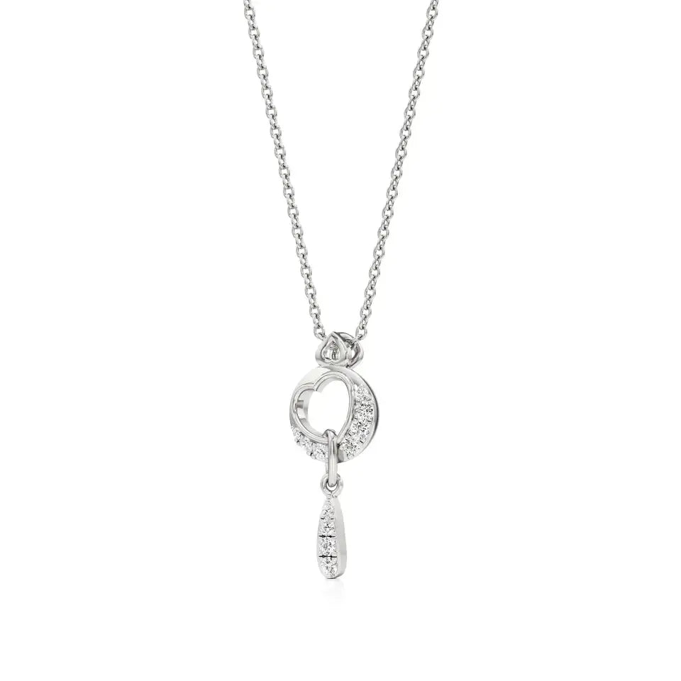 Sneh | Elegant Round Lab Grown Diamonds Heart Pendant - Nivara