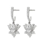 Flora | Pear & Round Lab-Grown Diamond Lotus Earrings - Nivara