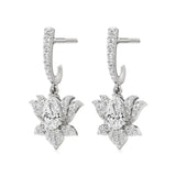 Flora | Pear & Round Lab-Grown Diamond Lotus Earrings - Nivara