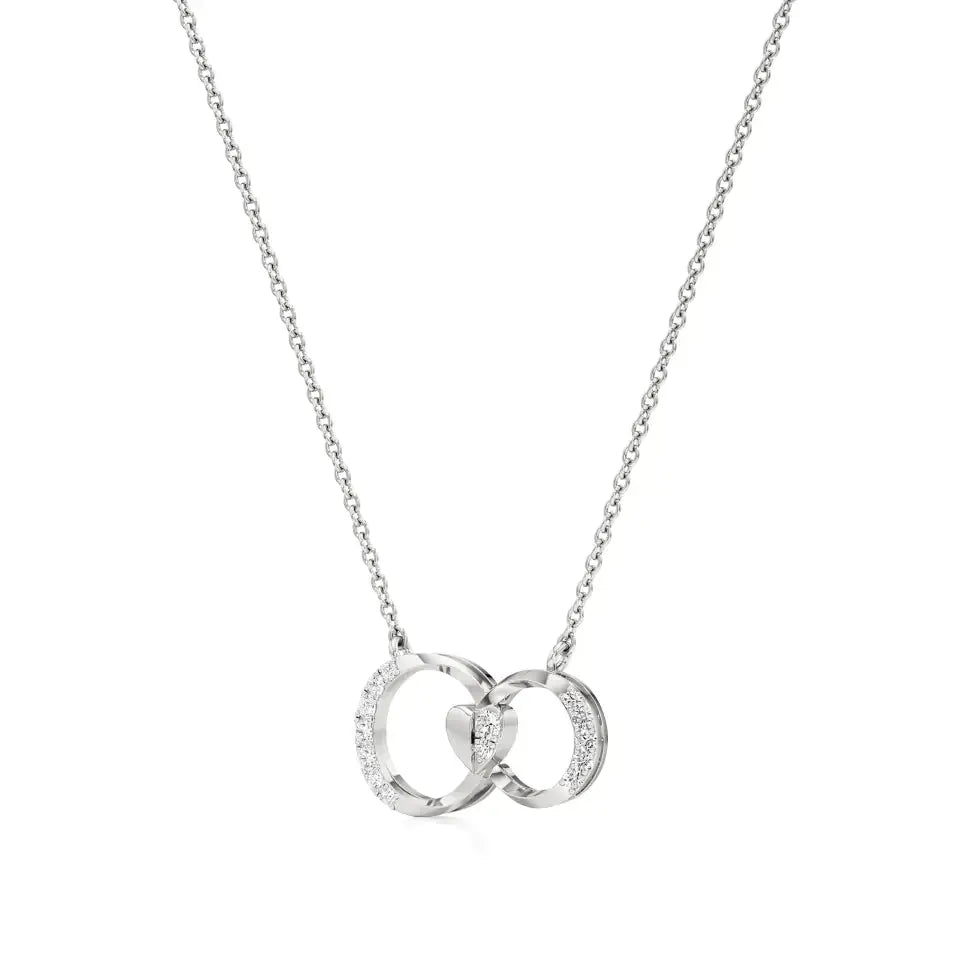 Sneh | Round Lab Grown Diamonds Loop Heart Pendant - Nivara