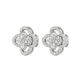 Flora | Round Lab-Grown Diamonds Quatrefoil Studs - Nivara
