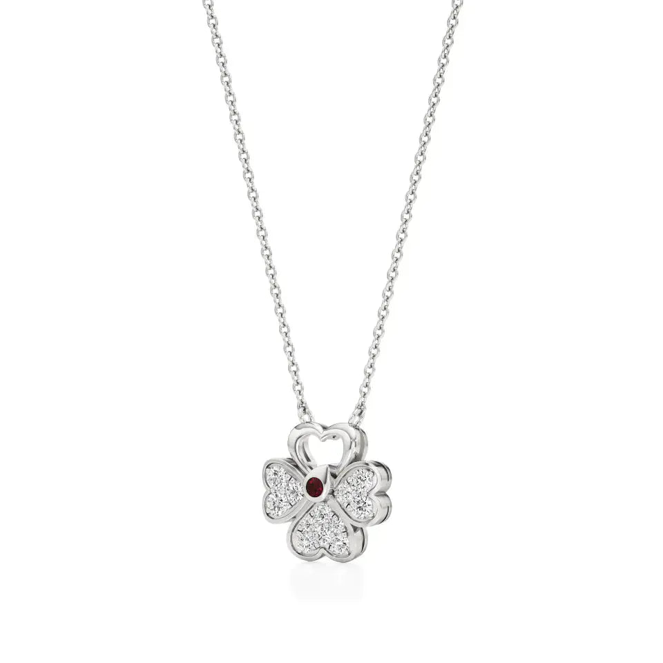 Flora | Floral Design with Center Ruby  Pendant - Nivara