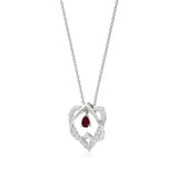 Sneh | Pear-Cut Ruby & Round Diamonds Pendant - Nivara