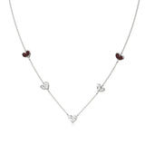 Sneh | Pear-Cut Ruby & Lab Grown Diamonds Heart Motif Necklace