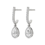 Amaya | Pear & Round Lab-Grown Diamond Halo Dangle Earrings