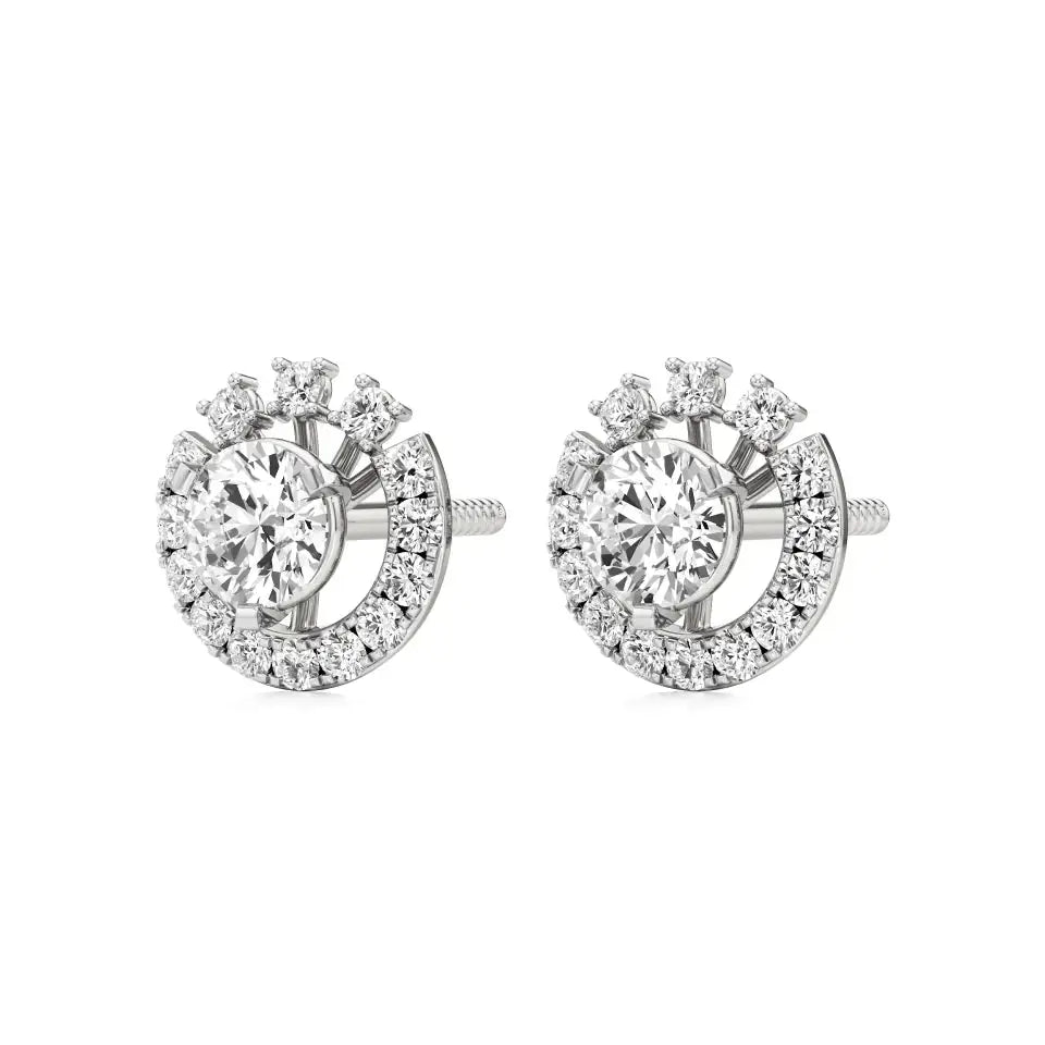 Sol | Round Lab-Grown Diamonds Halo Studs - Nivara