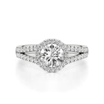 Mira | Round Solitaire with Halo Ring - Nivara