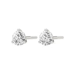 Sia | Three Prong Studs with Round Lab-Grown Diamond - Nivara