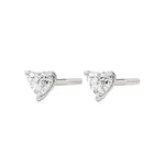 Sia | Three Prong Studs with Heart Shaped Solitaire Lab-Grown Diamond - Nivara