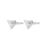 Sia | Three Prong Studs with Heart Shaped Solitaire Lab-Grown Diamond - Nivara