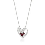 Sneh | Ruby & Lab Grown Diamonds Heart Pendant - Nivara