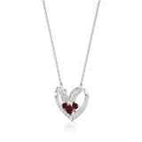 Sneh | Ruby & Lab Grown Diamonds Heart Pendant - Nivara