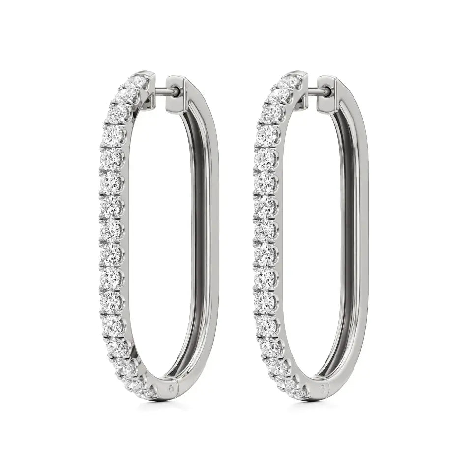 Mode | Round Lab-Grown Diamond Sleek Hoop Earrings - Nivara