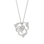Sneh | Round Lab Grown Diamonds Heart & Petals Pendant - Nivara