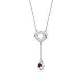 Sneh | Pear-Cut Ruby & Round Lab Grown Diamonds Necklace