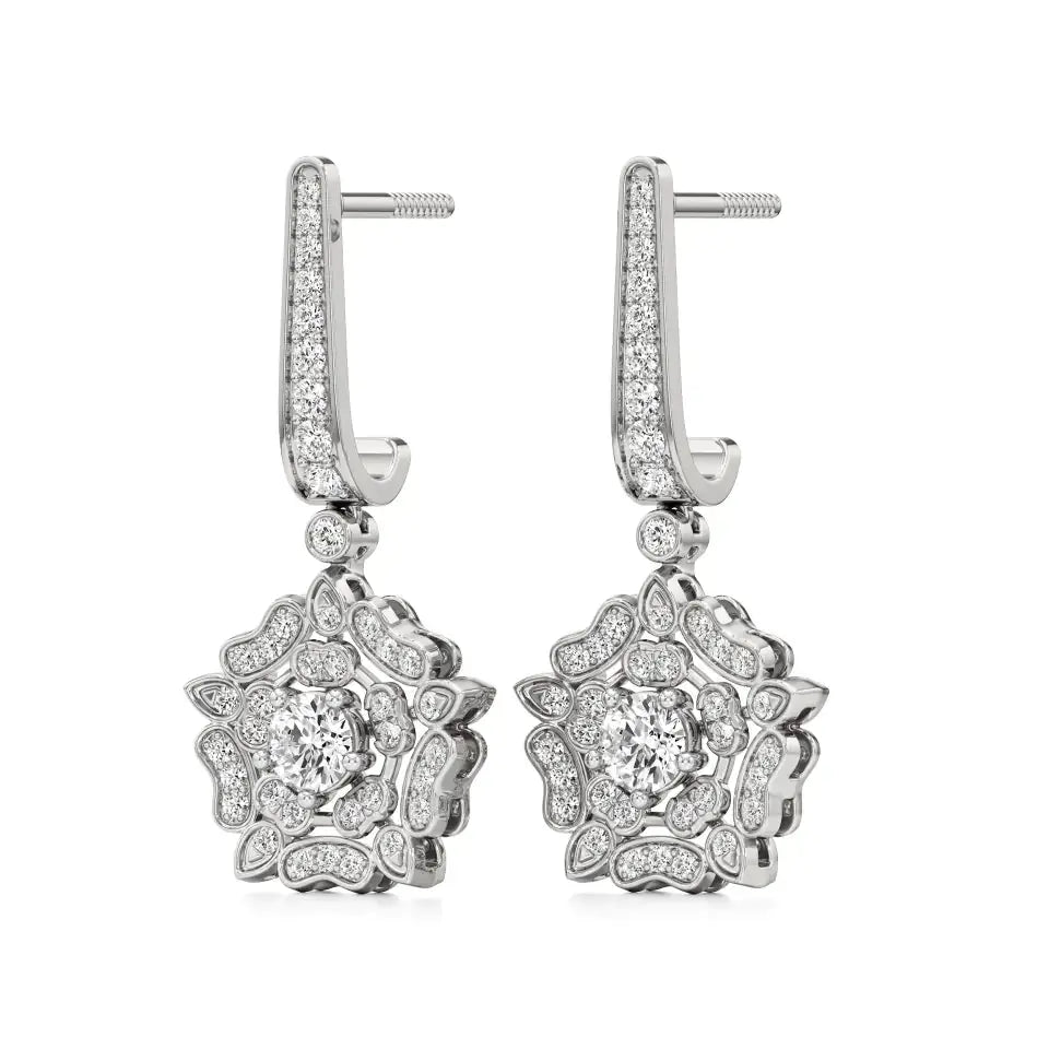 Flora | Round Round Lab-Grown Diamonds Floral Studs - Nivara