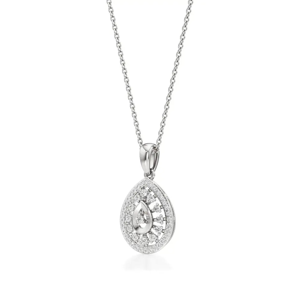 Celesta | Elegant Round Lab Grown Diamonds Cluster Pendant - Nivara